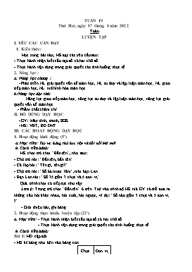 Kế hoạch bài dạy Lớp 1 - Tuần 19 - Năm học 2021-2022 - Phan Thị Nhương