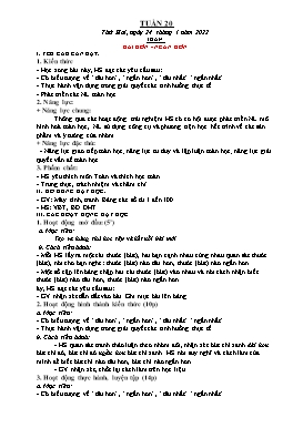 Kế hoạch bài dạy Lớp 1 - Tuần 20 - Năm học 2021-2022 - Nguyễn Thị Ngân