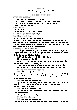 Kế hoạch bài dạy Lớp 1 - Tuần 20 - Năm học 2021-2022 - Phan Thị Nhương