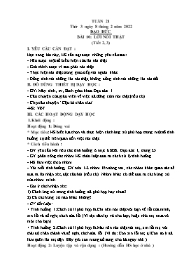 Kế hoạch bài dạy Lớp 1 - Tuần 21 - Năm học 2021-2022 - Phan Thị Nhương