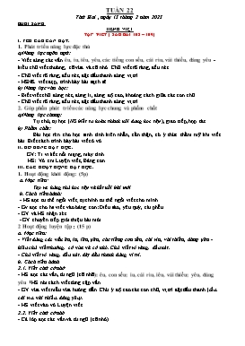 Kế hoạch bài dạy Lớp 1 - Tuần 22 - Năm học 2022-2023 - Nguyễn Thị Ngân