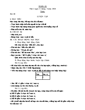 Kế hoạch bài dạy Lớp 1 - Tuần 23 - Năm học 2020-2021 - Trịnh Thị Hà