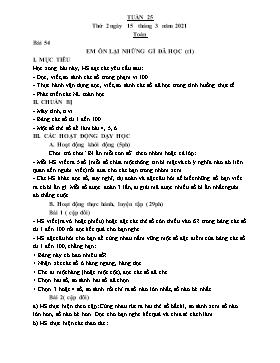 Kế hoạch bài dạy Lớp 1 - Tuần 25 - Năm học 2020-2021 - Trịnh Thị Hà