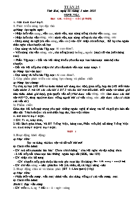 Kế hoạch bài dạy Lớp 1 - Tuần 25 - Năm học 2022-2023 - Nguyễn Thị Ngân