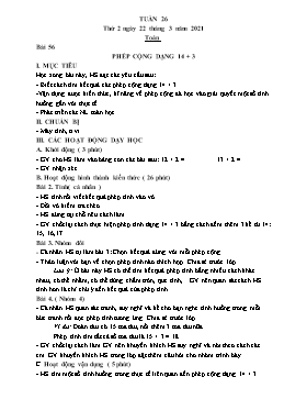 Kế hoạch bài dạy Lớp 1 - Tuần 26 - Năm học 2020-2021 - Trịnh Thị Hà