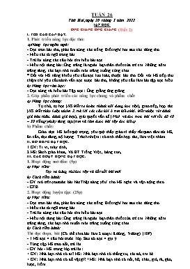 Kế hoạch bài dạy Lớp 1 - Tuần 27 - Năm học 2021-2022 - Nguyễn Thị Ngân
