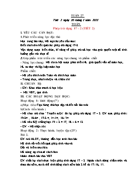 Kế hoạch bài dạy Lớp 1 - Tuần 27 - Năm học 2022-2023 - Nguyễn Thị Ngân