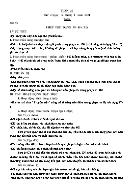 Kế hoạch bài dạy Lớp 1 - Tuần 29 - Năm học 2020-2021 - Trịnh Thị Hà