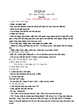 Kế hoạch bài dạy Lớp 1 - Tuần 29 - Năm học 2021-2022 - Nguyễn Thị Ngân