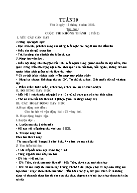 Kế hoạch bài dạy Lớp 1 - Tuần 29 - Năm học 2021-2022 - Phan Thị Nhương