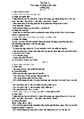 Kế hoạch bài dạy Lớp 1 - Tuần 3 - Năm học 2022-2023 - Nguyễn Thị Ngân