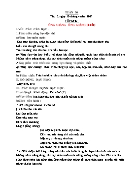 Kế hoạch bài dạy Lớp 1 - Tuần 30 - Năm học 2022-2023 - Nguyễn Thị Ngân