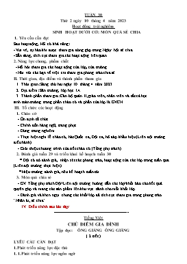 Kế hoạch bài dạy Lớp 1 - Tuần 30 - Năm học 2022-2023 - Trịnh Thị Hà