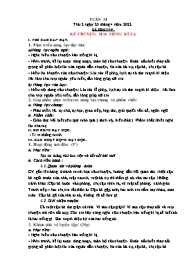 Kế hoạch bài dạy Lớp 1 - Tuần 31 - Năm học 2021-2022 - Nguyễn Thị Ngân