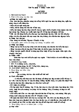 Kế hoạch bài dạy Lớp 1 - Tuần 32 - Năm học 2021-2022 - Phan Thị Nhương