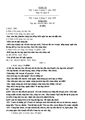 Kế hoạch bài dạy Lớp 1 - Tuần 33 - Năm học 2020-2021 - Trịnh Thị Hà