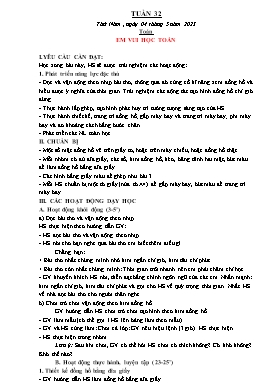 Kế hoạch bài dạy Lớp 1 - Tuần 33 - Năm học 2022-2023 - Nguyễn Thị Ngân