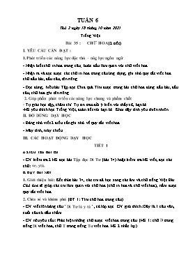 Kế hoạch bài dạy Lớp 1 - Tuần 6 - Năm học 2021-2022 - Phan Thị Nhương