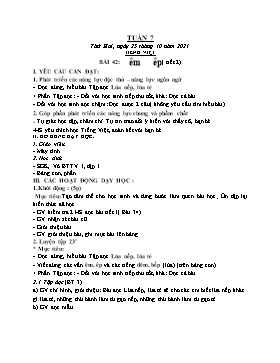 Kế hoạch bài dạy Lớp 1 - Tuần 7 - Năm học 2021-2022 - Phan Thị Nhương