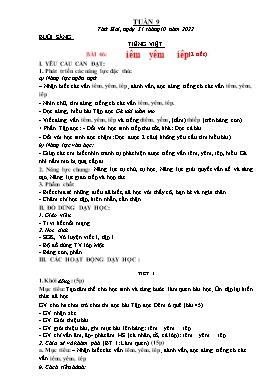 Kế hoạch bài dạy Lớp 1 - Tuần 9 - Năm học 2022-2023 - Nguyễn Thị Ngân