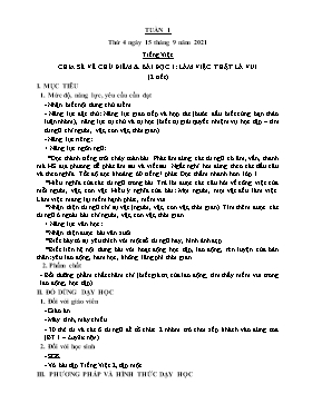 Kế hoạch bài dạy Lớp 2 - Tuần 1 - Năm học 2021-2022 - Trần Thị Trà Giang