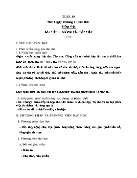 Kế hoạch bài dạy Lớp 2 - Tuần 10 - Năm học 2021-2022 - Trần Thị Trà Giang