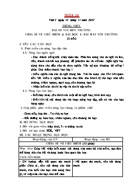 Kế hoạch bài dạy Lớp 2 - Tuần 10 - Năm học 2022-2023 - Đoàn Thị Kiều Hưng