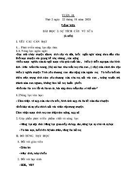 Kế hoạch bài dạy Lớp 2 - Tuần 11 - Năm học 2021-2022 - Trần Thị Trà Giang