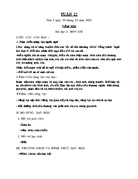 Kế hoạch bài dạy Lớp 2 - Tuần 12 - Năm học 2021-2022 - Trần Thị Trà Giang