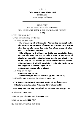 Kế hoạch bài dạy Lớp 2 - Tuần 12 - Năm học 2022-2023 - Đoàn Thị Kiều Hưng