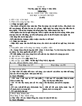 Kế hoạch bài dạy Lớp 2 - Tuần 12 - Năm học 2022-2023 - Nguyễn Thị Diệu Thúy