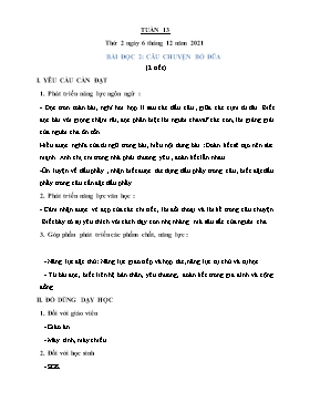 Kế hoạch bài dạy Lớp 2 - Tuần 13 - Năm học 2021-2022 - Trần Thị Trà Giang