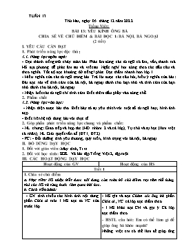 Kế hoạch bài dạy Lớp 2 - Tuần 13 - Năm học 2022-2023 - Nguyễn Thị Diệu Thúy