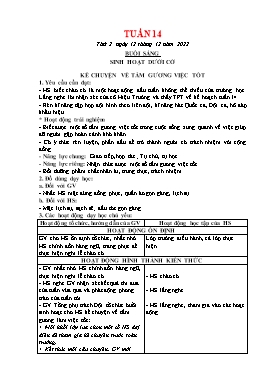 Kế hoạch bài dạy Lớp 2 - Tuần 14 - Năm học 2022-2023 - Đoàn Thị Kiều Hưng
