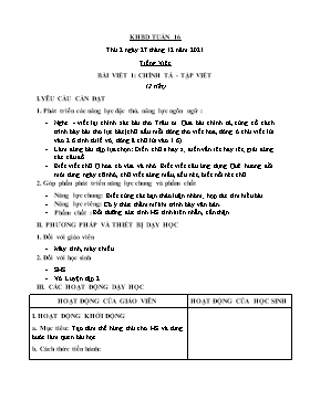 Kế hoạch bài dạy Lớp 2 - Tuần 16 - Năm học 2021-2022 - Trần Thị Trà Giang