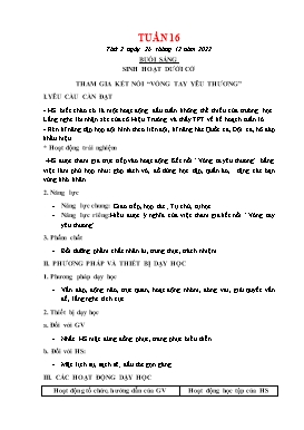 Kế hoạch bài dạy Lớp 2 - Tuần 16 - Năm học 2022-2023 - Đoàn Thị Kiều Hưng