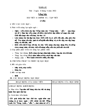 Kế hoạch bài dạy Lớp 2 - Tuần 17 - Năm học 2021-2022 - Trần Thị Trà Giang