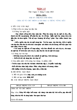 Kế hoạch bài dạy Lớp 2 - Tuần 17 - Năm học 2022-2023 - Đoàn Thị Kiều Hưng