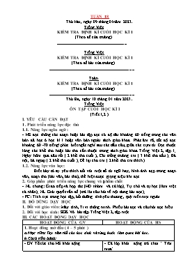Kế hoạch bài dạy Lớp 2 - Tuần 18 - Năm học 2022-2023 - Nguyễn Thị Diệu Thúy