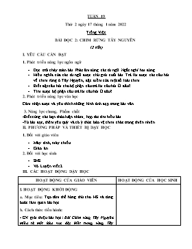 Kế hoạch bài dạy Lớp 2 - Tuần 19 - Năm học 2021-2022 - Trần Thị Trà Giang