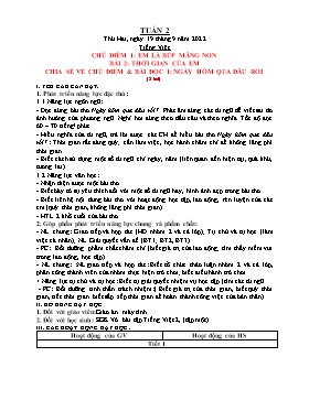 Kế hoạch bài dạy Lớp 2 - Tuần 2 - Năm học 2022-2023 - Nguyễn Thị Diệu Thúy
