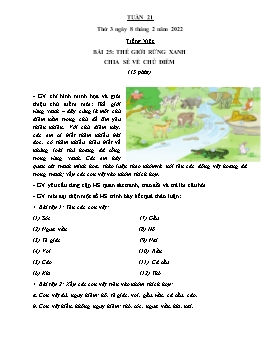 Kế hoạch bài dạy Lớp 2 - Tuần 21 - Năm học 2021-2022 - Trần Thị Trà Giang