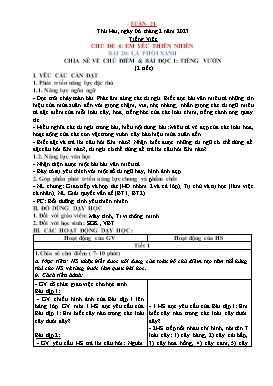 Kế hoạch bài dạy Lớp 2 - Tuần 21 - Năm học 2022-2023 - Nguyễn Thị Diệu Thúy
