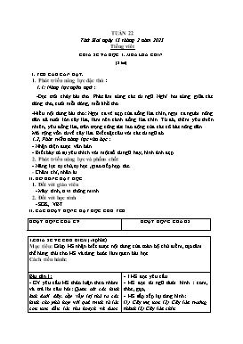 Kế hoạch bài dạy Lớp 2 - Tuần 22 - Năm học 2022-2023 - Đoàn Thị Kiều Hưng