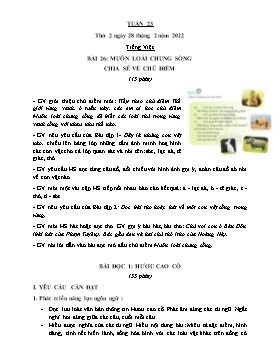 Kế hoạch bài dạy Lớp 2 - Tuần 23 - Năm học 2021-2022 - Trần Thị Trà Giang