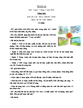 Kế hoạch bài dạy Lớp 2 - Tuần 24 - Năm học 2021-2022 - Trần Thị Trà Giang