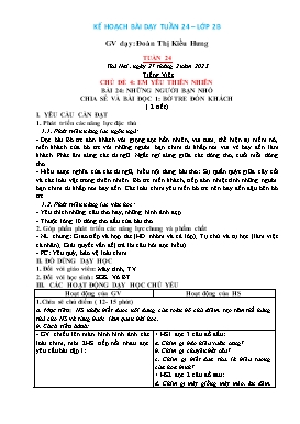 Kế hoạch bài dạy Lớp 2 - Tuần 24 - Năm học 2022-2023 - Đoàn Thị Kiều Hưng