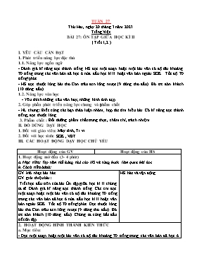 Kế hoạch bài dạy Lớp 2 - Tuần 27 - Năm học 2022-2023 - Nguyễn Đức Đồng