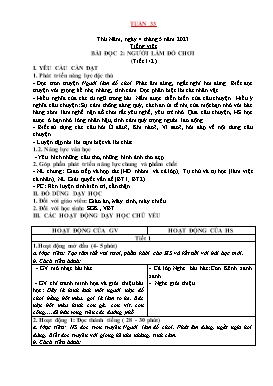 Kế hoạch bài dạy Lớp 2 - Tuần 33 - Năm học 2022-2023 - Đoàn Thị Kiều Hưng