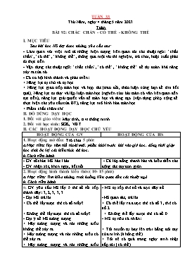 Kế hoạch bài dạy Lớp 2 - Tuần 33 - Năm học 2022-2023 - Nguyễn Thị Diệu Thúy